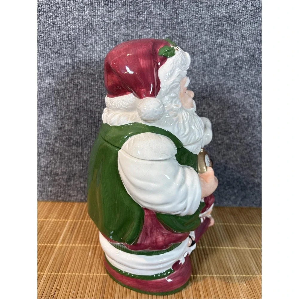 Vtg~JcPenney's~Ceramic Santa & Elf Checking Gift List Cookie Jar~12